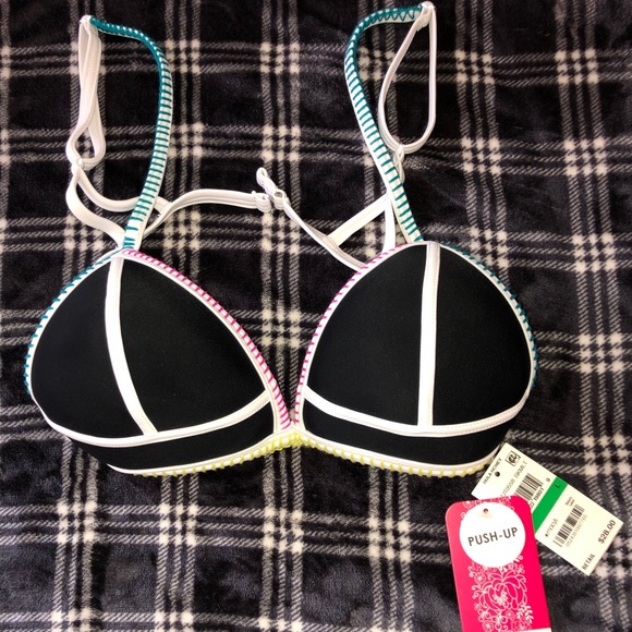 Macy's Swim Pushup Bikini With Colorful Stitching Poshmark